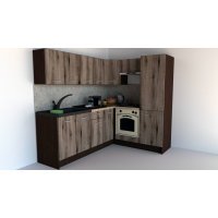 Bucatarie de Colt GENA NEW 5 DR. 170-220, Cu Corp de Cuptor, Wenge / Decor K366